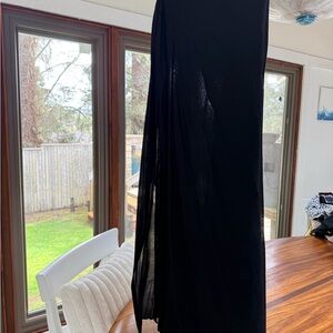 Wrap around light pants fits all sizes Black Wide-Leg